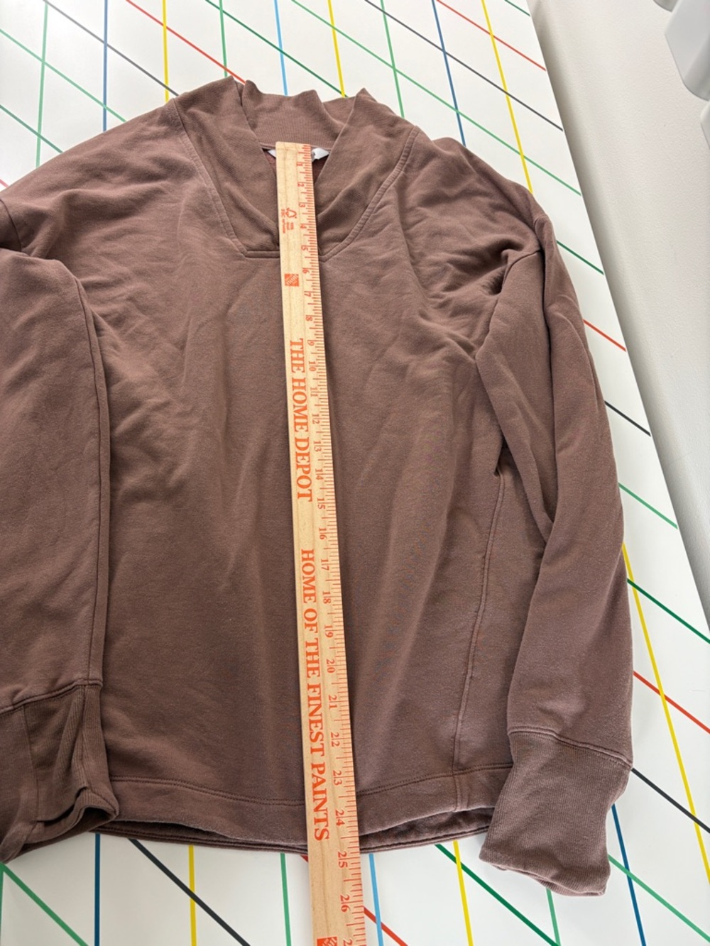 Athleta Clarity V-Neck Sweatshirt in Brown Size Small cozy loungewear - Picture 10 of 11